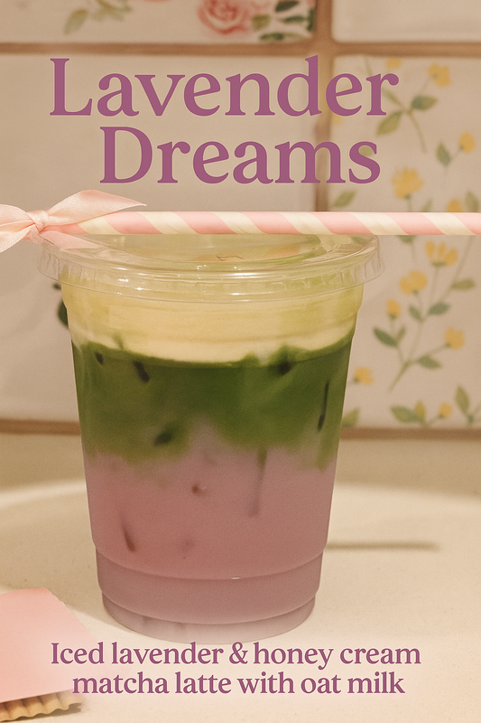Iced lavender & honey cream matcha latte - Saturday Pick Up